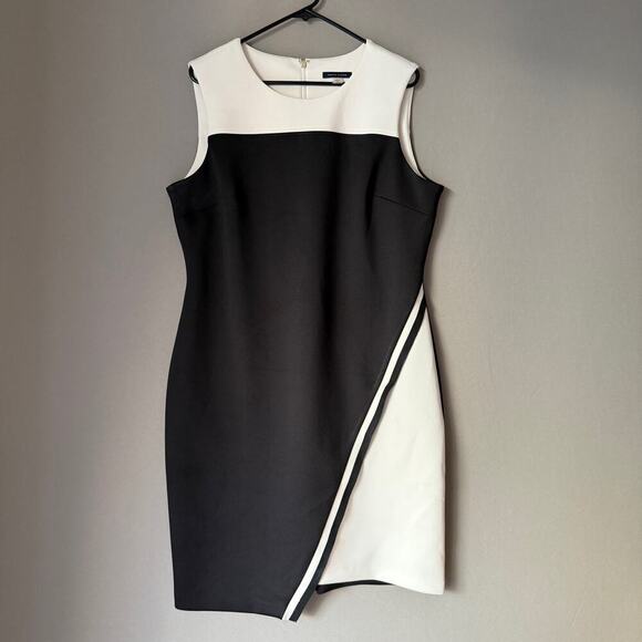 Tommy Hilfiger sz 16 Black White‎ sheath career Dress - Picture 1 of 9